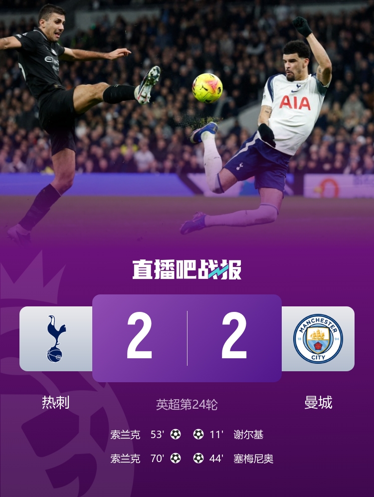 开云体育-早报：曼城2-2遭热刺连扳2球；维拉0-1小蜜蜂；曼联3-2绝杀富勒姆